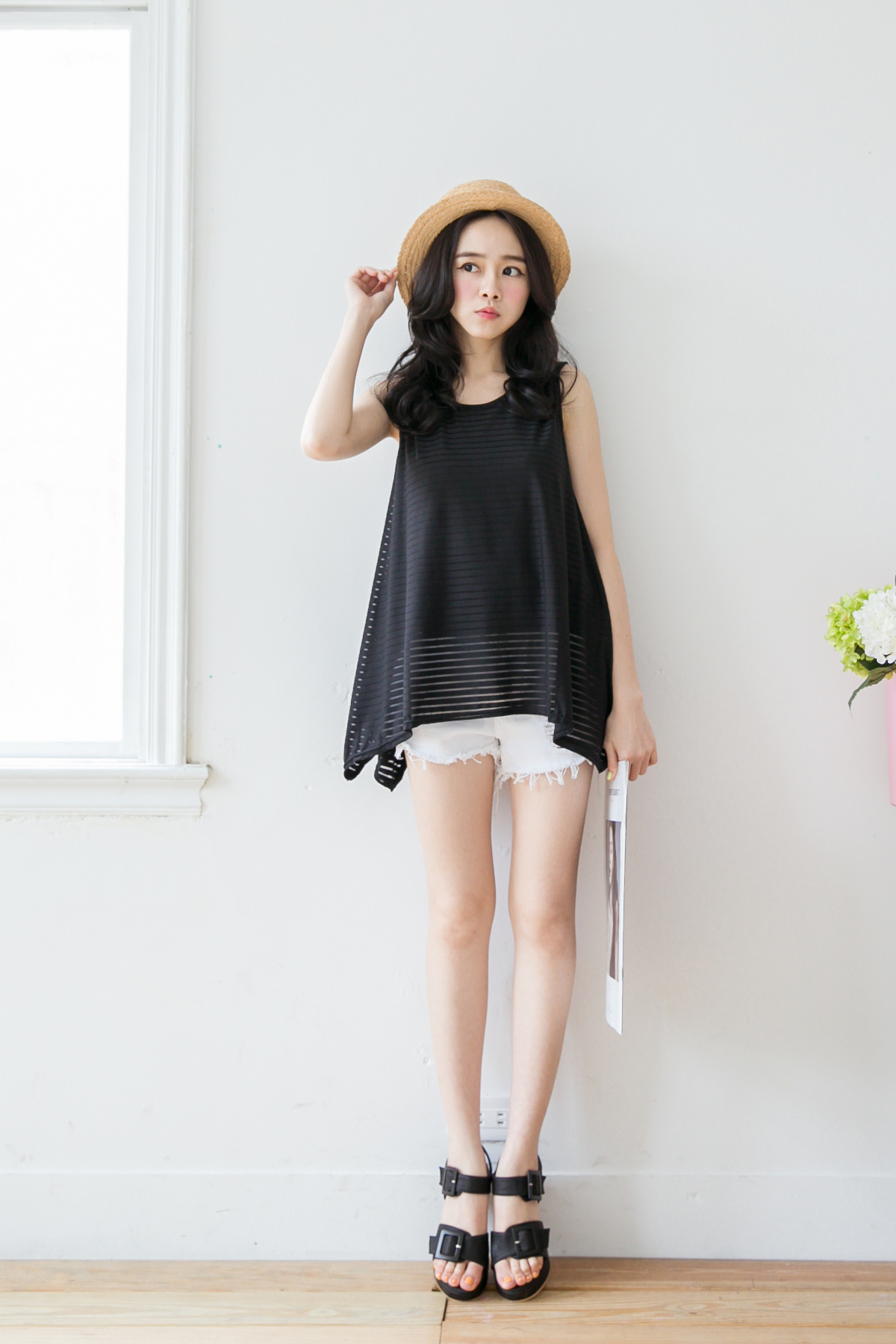 TOKYO FASHION Womens Striped Sheer Sleeveless Long Top Japanese/Korean Fashion eBay