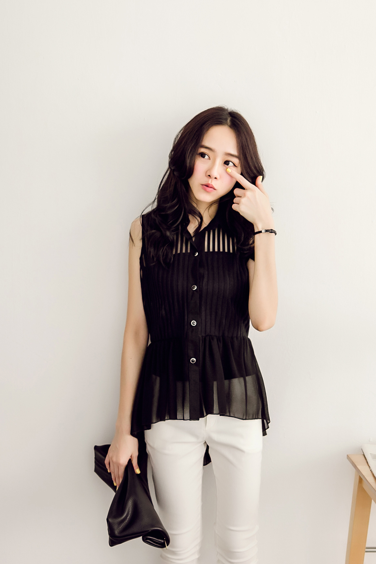 TOKYO FASHION Womens Striped Sheer Chiffon Sleeveless Shirt Japanese Fashion eBay